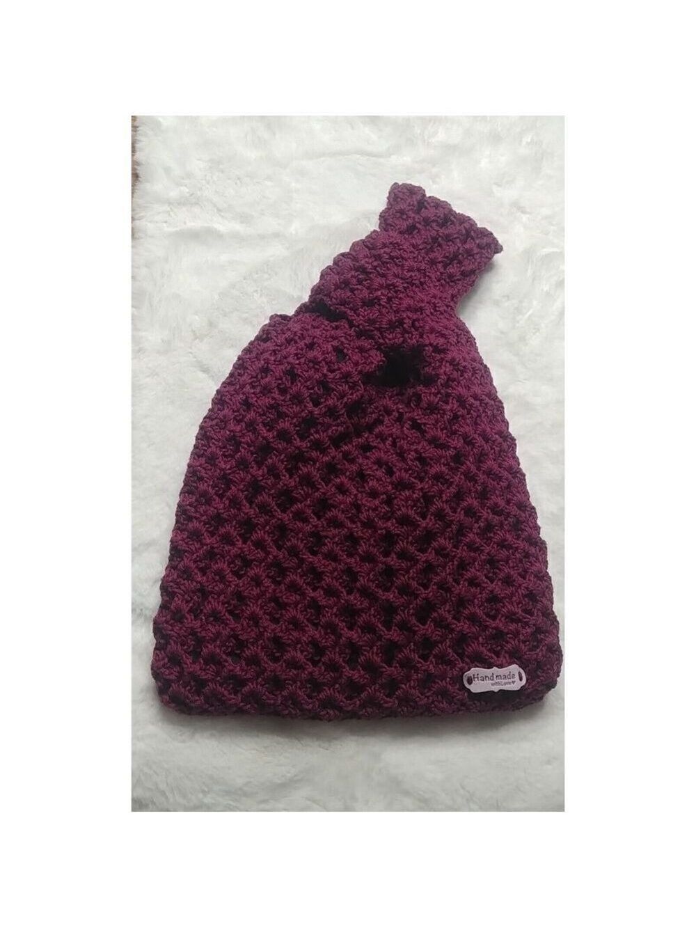 Just in! Coco Knot Japanese Knot Bag 100% Cotton in Maroon w Black fleece lining